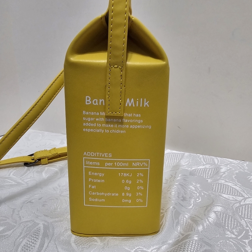 Rare Yellow Banana-Milk Carton Crossbody Bag - Picture 2 of 4